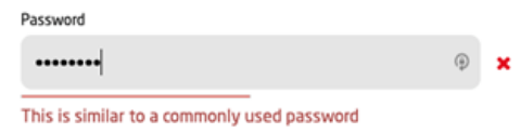 password strength showing similar to commonly used password