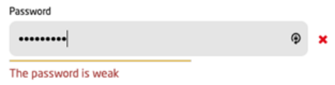 password strength showing password is weak 