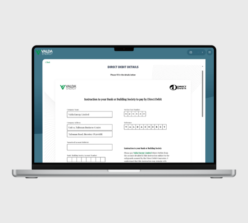 Valda Energy Direct Debit Mandate
