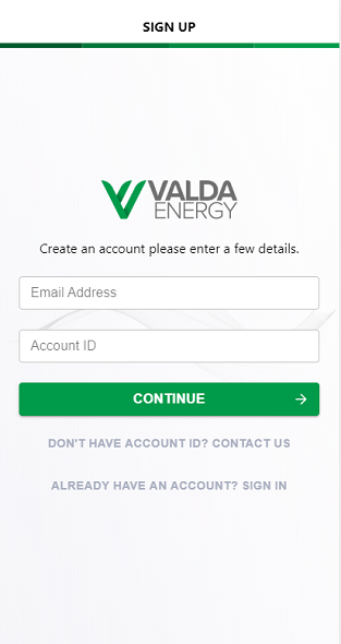 Usage screen of Valda Energy Customer Portal