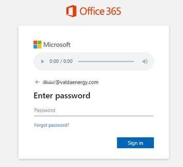Example of a scam webpage