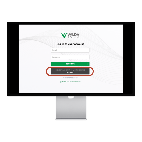 Customer Portal Login Screen