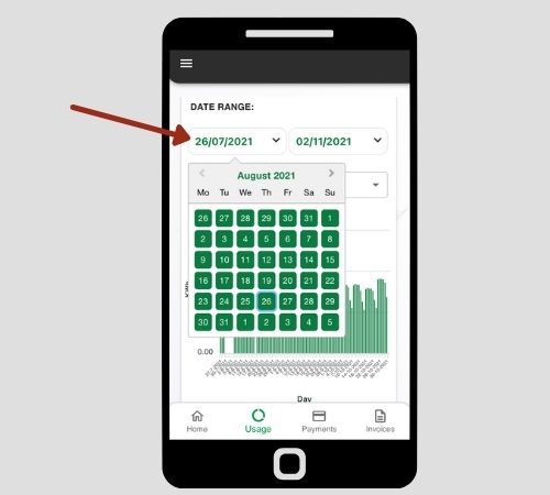 Valda Energy Usage Calendar