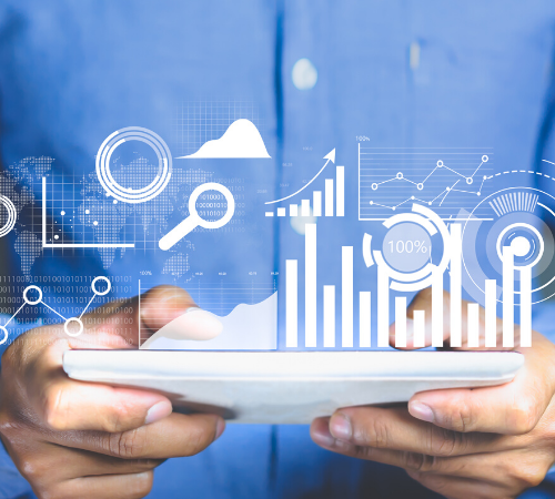 AI analytics shown on tablet