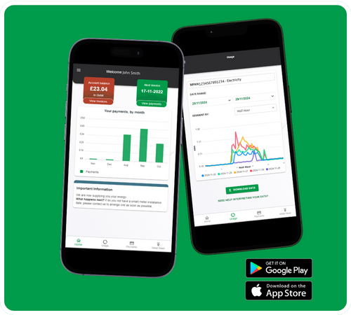 Valda Energy Portal screens